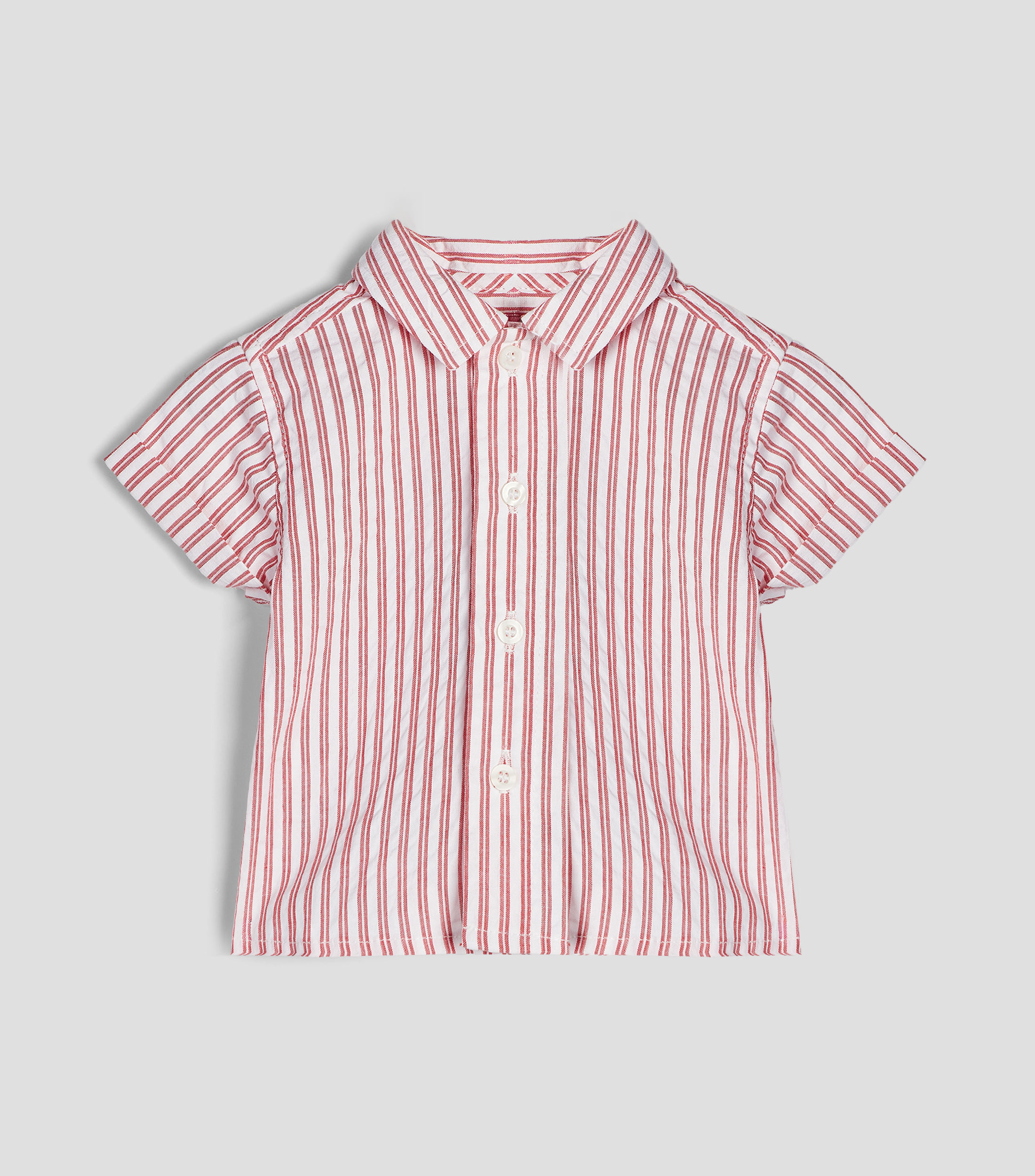 Camisa con rayas manga corta Bebé